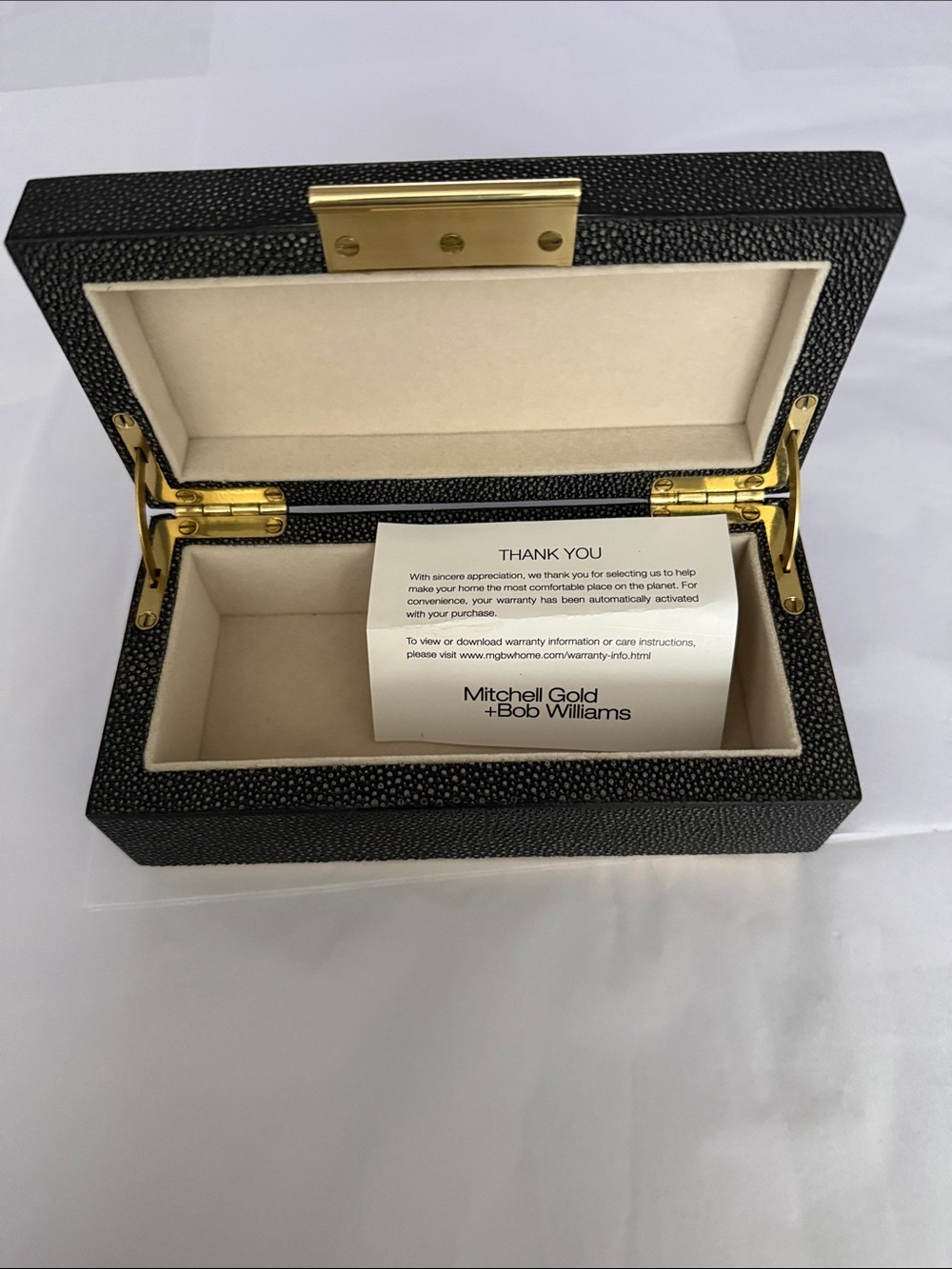 Mitchell Gold & Bob Williams Black Shagreen Jewelry/Watch Box